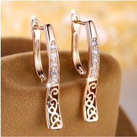 Unique Design Hoop Earrings Women Hollow Out Irregular Golden Color Earrings Wedding Engagement Party Luxury Trendy Jewelry
