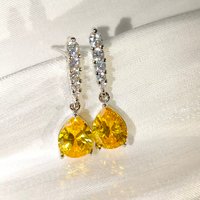 Fashion Classic 925 Sterling Silver Shining Water Drop AAA Zircon Women's Earrings