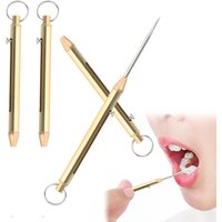 Portable Telescopic Toothpick Keychain with Protective Holder Reusable Toothpicks Pocket Toothpicks for Picnic Camping