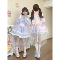 Sakura Cosplay Lolita Girls Pink Card Captor Sakura Kinomoto Sakura Princess Dress Cosplay Lolita Dress Halloween Gift QW2025