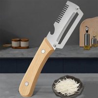 Multipurpose Vegetable Peeler Stainless Wooden Handle Bottle Opener Household Kitchen Cutter For Scallion Potato Fruit Veggies