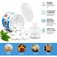 Natural Camphor Balls, Pure Camphor Tablets for Aromatherapy, Alcanfor, Home Fragrance,70grams(32pcs)