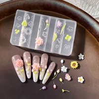 Artistic Nail Art Silicone Mold Sunflower Lotus Iris Flower Table Lamp 3D Embossing Decorative Nail Decoration Mold