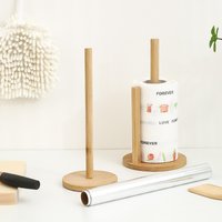 Holz-Papierrollenhalter, freistehender Papierrollenhalter, natürliche, rutschfeste Basis, Papierrollenhalter für Papierhandtücher