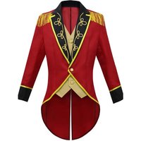 Men's Circus Ringmaster Tailcoat Vintage Medieval Stand Collar Jacket Halloween Carnival Stage Show Performance Cosplay Costume