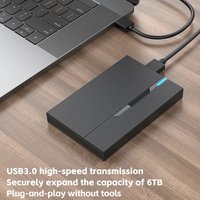 2.5" External Hard Drive Enclosure USB 3.0 Hard Disk Case 6TB Supports 7mm 9.5mm SATA SSD HDD For Laptop PC