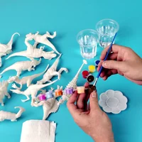 Painted Graffiti Dinosaur DIY Kit Creative 6/8PCS, Blank Model Toys Handmade Painting Colorful Toys Kid Coloring Exercise Gift