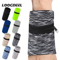 LOOGDEEL Zipper Running Wrist Bag Lightweight Phone Key Card Pouch Sweatproof Gym Fitness Sports Cycling Armband Arm Bag