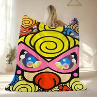 Cute H-Hysteric mini Throw Soft Flannel Blanket Warm Knee Skin-Friendly Throw for Sofa Office Bed Traveling Winter Oversize