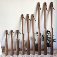 Black Walnut Beech Wooden Professional Shoe Horn Flexible Long Handle Shoehorn Useful Shoe Lifter Spoon Home Tools