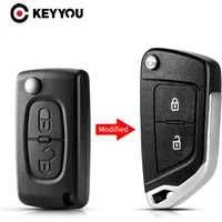 KEYYOU 1PCS 2BUTTONS For Citroen С2 C4 С3 С5 C6 For Peugeot 107 207 307 407 306 308 408 Partner CE0523 CE0536 Modified Car Key