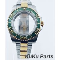 NH35 Case Gold Silver Seamaster Bezel Sapphire Glass Watch Case 40mm Oyster Bracelet Watch Parts for SUB NH34 NH35 NH36 Movement