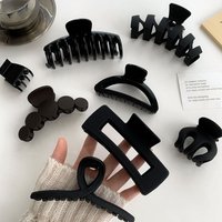 Women Elegant Black Geometric Plastic Hair Claw Lady Sweet Long Hair Holder Toothed Hair Clips Hairpins Fashion Hair Accessories