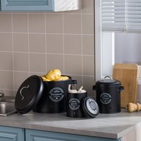 Potato Onion Garlic Storage Bin Metal with Airtight Lid Vegetables Storage Bin for Pantry Countertop Farmhouse Decor Kitchen