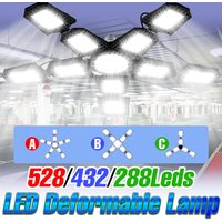 400W LED Garage Light Bulb E27/E26 220V Spotlight Folding Deformable Ceiling Lamp 110V Home Stadium Workshop Basement Lighting