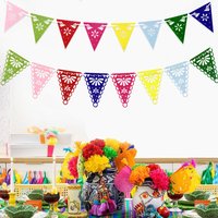 Mexican Party Decoration Flag Non-Woven Cut Out Pennant May 5Th Day of the Dead Atmosphere Arrangement Colorful Flag