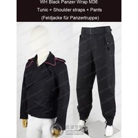 Reproduction Cosplay German WH Black Panzer Wrap Tunic & Pants. (Feldjacke für Panzertruppe) Nordland 1944