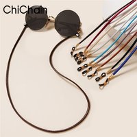 Sonnenbrille Lanyard Strap Halskette Geflecht Leder Brillen Brillenkette Lederband Lesebrille Brillen Zubehör