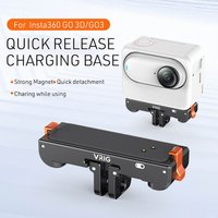 VRIG MagneticCharging Adapter for Insta360 GO3/GO3S Quick Release Mount Aluminum Camera Bracket w 1/4 Gopro Port for Tripod VLOG