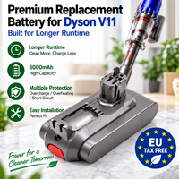 100% kompatibel mit Dyson V11 V15 25,2V 6800mAh Li-Ion Ersatzakku, geeignet für V11 Absolute Extra, Torque Drive Extra, Fluffy Extra, Animal, V15 Detect kabellosen Staubsaugern.