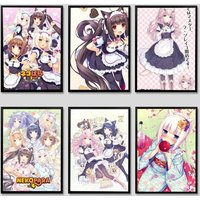 Anime Nekopara Kawaii Poster Sticky Posters Waterproof Paper Sticker Coffee House Bar Home Decor
