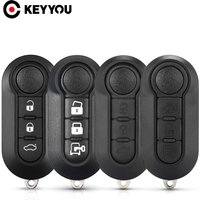 KEYYOU For Fiat 500 Panda Punto Bravo 3 Buttons Normal Flip Remote Car Key Shell Blank Case Housing Fob Keyless SIP22 Blade