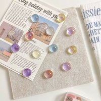 10/30pcs Decorative Thumbtacks with Glitter: Clear Semi-Circle Push Pins for Photo Collage, Corkboard, Notice Board & Craft
