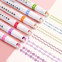Floral Pattern Roller Journaling Pen Set - 6 Designs Quick Dry Craft Supplies for Scrapbooking And Handcraft