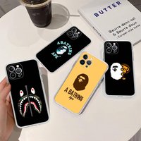 B-BAPE-s Ape Silhouette Transparent Phone Case For iPhone 16 15 14 13 12 11 Pro Max Plus Soft Cover