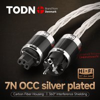 TODN HiFI power cable EU/US /AU 7N Silver plated OCC conductor audio Cable for power filters dac Amplifier audiophile