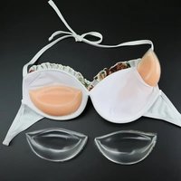 1pair Skin-Friendly Breast Lift Silicone Bra Inserts Thickened Inserts Reusable Nipple Cover Cute Push Up Pads Swimwear