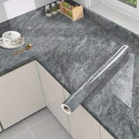 Grey Marble Contact Paper: Self-Adhesive Waterproof Vinyl for Countertops, Backsplash, and Wall Decor (1 Roll)Tear-resistant