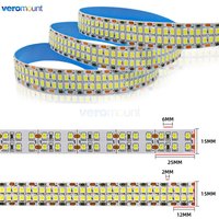 Bande LED Flexible 2835 à Double rangée, 5m, 240 diodes/m, 480 diodes/m, blanc froid et chaud, 4000K, IP20, Non étanche, 1200/2400 SMD, 12V 24V DC