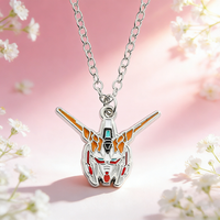 Anime Gundam Mobile Suit Pendant Necklace for Men Boys Cosplay Jewelry Gift