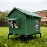 Portable Waterproof Outdoor Cat Tent Folding Warm Cooling Dog Cave Moisture-proof Raised Base Pet Condos Cat Kennel