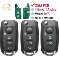 SUPERKEY OEM PCB Flip Remote Car Key 433Mhz 4A Chip For FIAT TIPO Toro 500X Nuovo Grazie 2016 2017 2018 2ADPXFI5AM433TX
