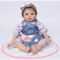55cm Lifelike Reborn Baby Doll Girl Handmade Realistic Newborn Soft Silicone Vinyl Toddler Doll for Collectors And Play