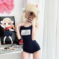 Japanese School Girl Gym Suit Navy Blue Swimsuit Kawaii Swim Wear Cosplay Sexy Cute Anime Clothes Jumpsuit Beach Pool Party Set