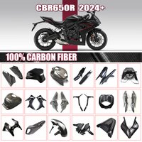 100% Real Dry Carbon Fiber For HONDA CBR650R 2024 2025 2026 Motorcycle Front Fairing Fender Side Panel Winglets Air Deflector
