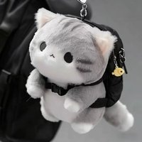 Grey Soft Cute Cat Plush Doll Cute Pendant Series Backpack Hanging Ornament Gift