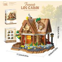 Forest Cabin Building Blocks Set - DIY Wooden House Model Kit, Creative Puzzle Toy for Adults & Kids