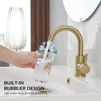 2026 New Arrival Light Luxury Gold Bathroom Basin Faucet Modern Stainless Steel Hot & Cold Water Mixer Tap for Vessel Sink