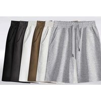 Cotton shorts men's summer versatile running and fitness solid color casual loose straight leg pants