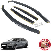 For AUDI A4 B9 2016-2024 4 Door Saloon Wind Deflectors 4pcs Tinted w/ Clips UK