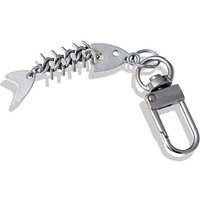 Simple Metal Fishbone Charm Keychain Unique Hanging Ornament Keyring Fashion Pendants for Purse Bag Backpack Handbag