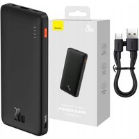 BASEUS 10000mAh Power Bank Szybkie Ładowanie USB-C USB-A Z Mocnym Kablem Etui Z Ładowarką Do Telefonu Komórkowego