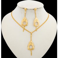 Dubai Earrings and Necklace Jewelry Set for African Color Drop Earrings with Pendant Necklace Jewelry Accessories Gifts