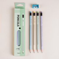 12 Pieces Wooden Triangle HB Pencil Set with Eraser Pencil Sharpener for Student Learning Pencil for School Stationery Supplies