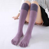 Long Five Fingers Socks for Women Knee High Slimming Sweat-absorbing Sport Fitness Dance Toe Sock Trendy Personalized Calf Socks