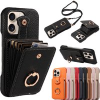 For Samsung Galaxy A12 A13 A14 A32 A33 A52 A54 A73 A02 A22 A04 A34 PU Leather Phone Case with Ring Card Slots Anti-Fall Case